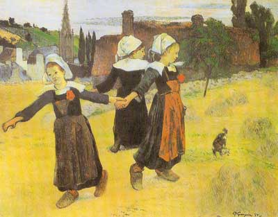 Paul Gauguin, Breton Girls Dancing+ Pont Aven Fine Art Reproduction Oil Painting