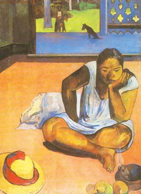 Paul Gauguin, Brooding Woman (Te Faaturuma) Fine Art Reproduction Oil Painting
