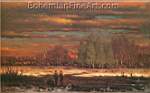 George Innes, Winter Evening+ Medfield Fine Art Reproduction Oil Painting