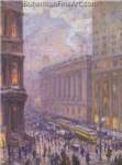 Alfred Juergens, La Salle Street at Close of Day Fine Art Reproduction Oil Painting