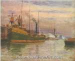 James Needham, Steamer at Dock Fine Art Reproduction Oil Painting
