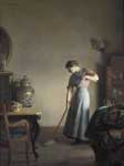 William Paxton, Girl Sweeping Fine Art Reproduction Oil Painting