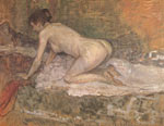 Henri Toulouse-Lautrec, Crouching Nude Fine Art Reproduction Oil Painting