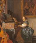 Johannes Vermeer, A Lady Seated at the Virginals Fine Art Reproduction Oil Painting