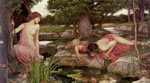 John William Waterhouse, Echo and Narcissus Fine Art Reproduction Oil Painting