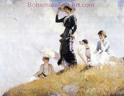 Frank W. Benson, On Lookout Hill Fine Art Reproduction Oil Painting
