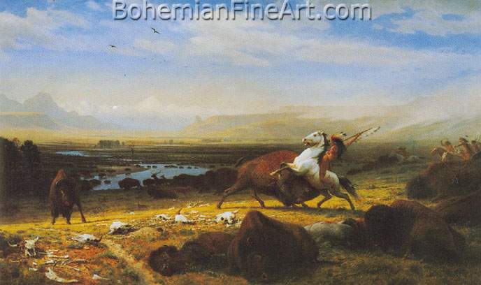 Albert Bierstadt, The Last of the Buffalo Fine Art Reproduction Oil Painting