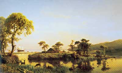Albert Bierstadt, Gosnold at Cuttyhunk Fine Art Reproduction Oil Painting