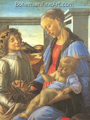 Sandro Botticelli, The Virgin and Child with an Angel Fine Art Reproduction Oil Painting