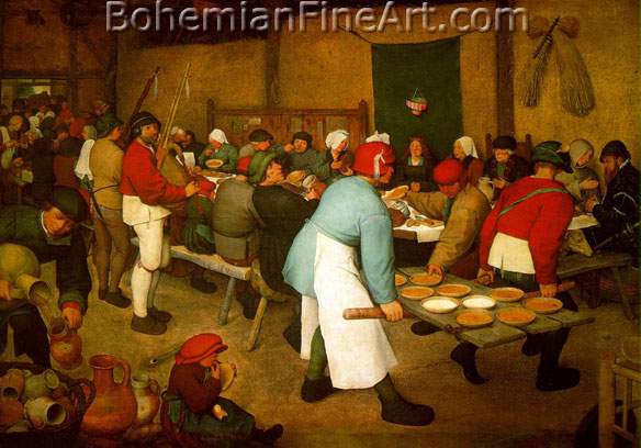 Pieter Bruegel the Elder, The Wedding Banquet Fine Art Reproduction Oil Painting