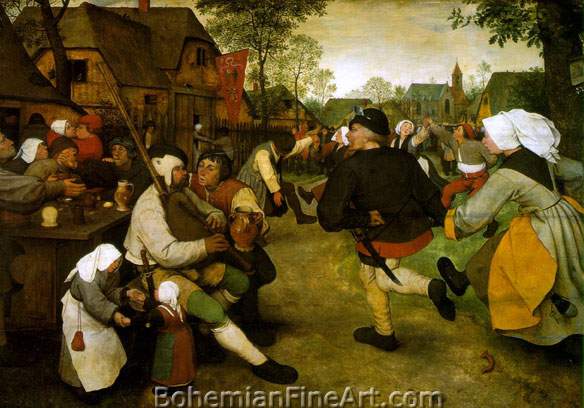 Pieter Bruegel the Elder, The Peasant Dance Fine Art Reproduction Oil Painting