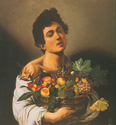 Michelangelo Caravaggio, Boy with a Basket of Fruit Fine Art Reproduction Oil Painting