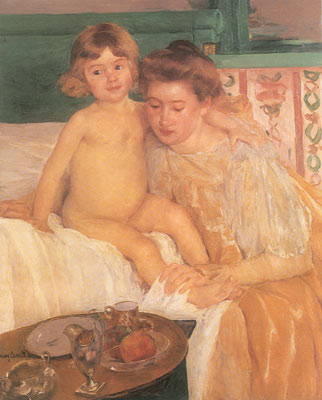 Mary Cassatt, Baby Getting Up from His Nap Fine Art Reproduction Oil Painting
