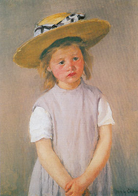 Mary Cassatt, Child in a Straw Hat Fine Art Reproduction Oil Painting