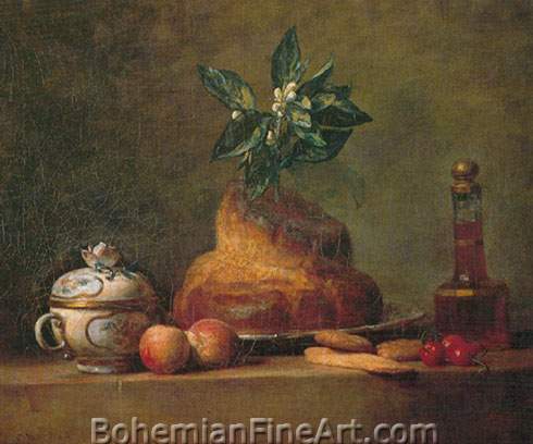 Jean-Baptiste-Simeon Chardin, La Brioche Fine Art Reproduction Oil Painting