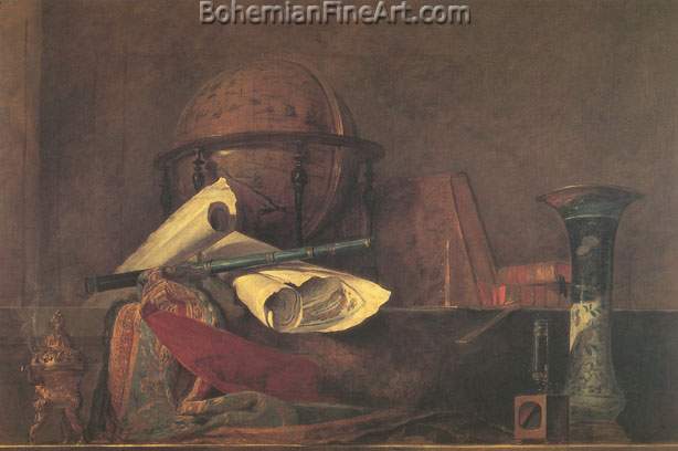 Jean-Baptiste-Simeon Chardin, The Attributes of the Sciences Fine Art Reproduction Oil Painting