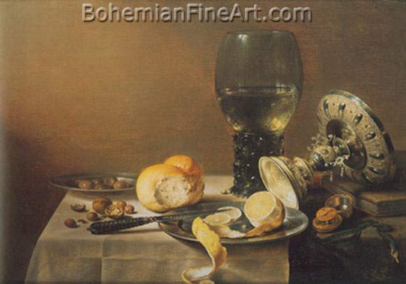 Pieter Claesz, Breakfast Still Life Fine Art Reproduction Oil Painting