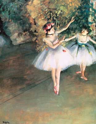 Edgar Degas, Two Dancers on a Stage Fine Art Reproduction Oil Painting
