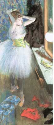 Dancer in Her Dressing Room (Pastel on Paper)