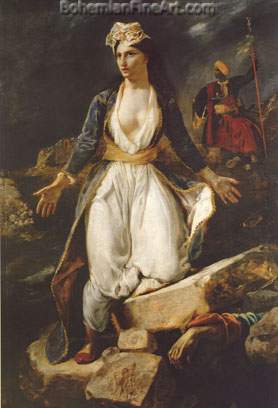 Eugene Delacroix, Greece on the Ruins of Missolonghi Fine Art Reproduction Oil Painting
