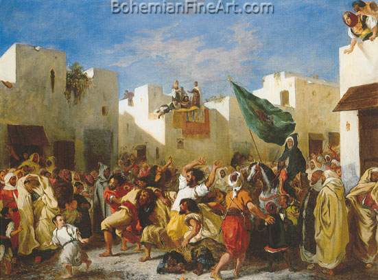 Eugene Delacroix, The Fanatics of Tangiers Fine Art Reproduction Oil Painting