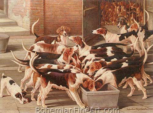 Valentine Thomas Garland, Hursley Hounds Fine Art Reproduction Oil Painting