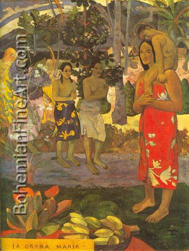 Paul Gauguin, We Greet Thee+ Mary (La Orana Maria) Fine Art Reproduction Oil Painting