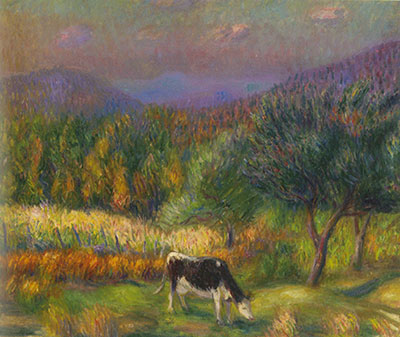 William J. Glackens, The Black and White Cow Fine Art Reproduction Oil Painting