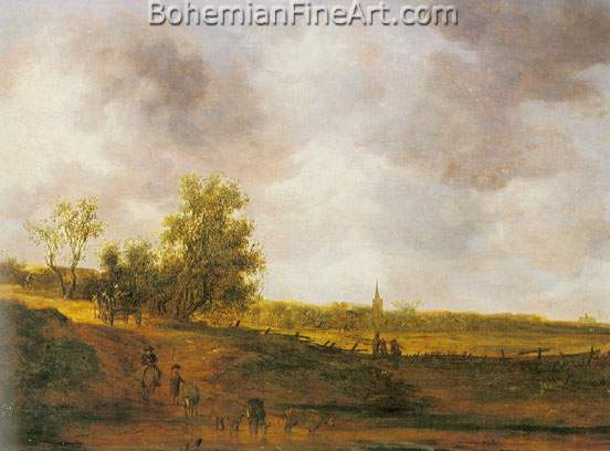 Jan Van Goyen, Landscape with Peasants Fine Art Reproduction Oil Painting