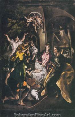 Domenico El Greco, Adoration of the Shepherds Fine Art Reproduction Oil Painting