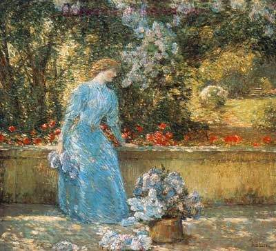 Childe Hassam, Lady in the Park Fine Art Reproduction Oil Painting