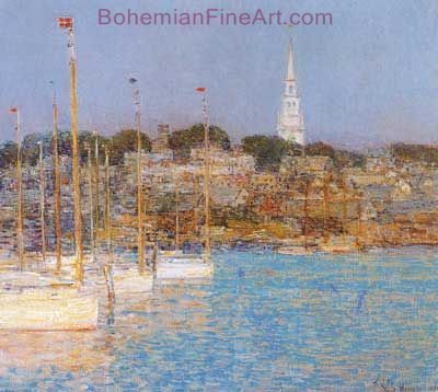 Childe Hassam, Cat Boats+ Newport Fine Art Reproduction Oil Painting