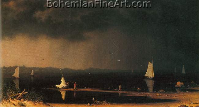 Martin Johnson Heade, Thunder Storm on Narragansett Bay Fine Art Reproduction Oil Painting