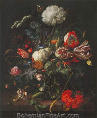 Jan Davidsz. De Heem, Vase of Flowers Fine Art Reproduction Oil Painting