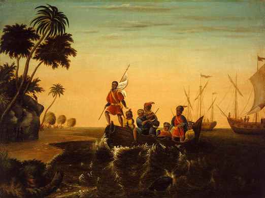 Edward Hicks, The Landing of Columbus Fine Art Reproduction Oil Painting