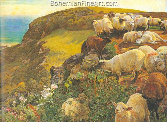 William Holman Hunt, Strayed Sheep Fine Art Reproduction Oil Painting