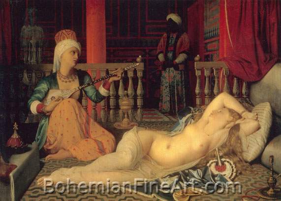 Jean-Dominique Ingres, Odalisque with a Slave Fine Art Reproduction Oil Painting