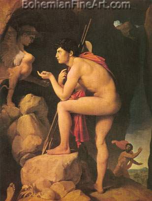 Jean-Dominique Ingres, Oedipus and the Sphinx Fine Art Reproduction Oil Painting