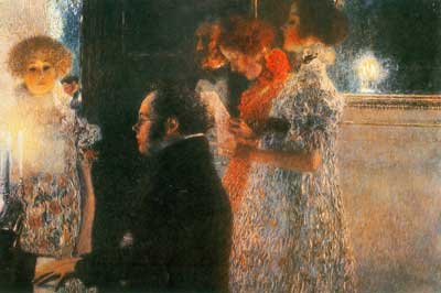 Gustave Klimt, Shubert at the Piano Fine Art Reproduction Oil Painting