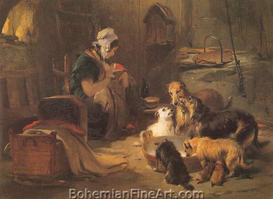Sir Edwin Landseer, A Highland Breakfast Fine Art Reproduction Oil Painting