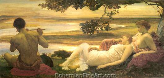 Lord Frederic Leighton, Idyll Fine Art Reproduction Oil Painting