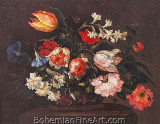 Francesco Mantovano, Bunch of Flowers Fine Art Reproduction Oil Painting
