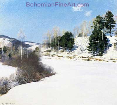 Willard Metcalf, Hush of Winter Fine Art Reproduction Oil Painting