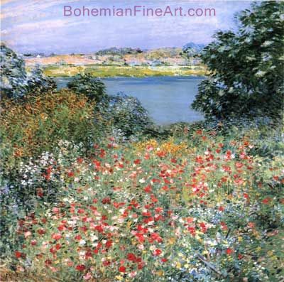 Willard Metcalf, Poppy Garden Fine Art Reproduction Oil Painting