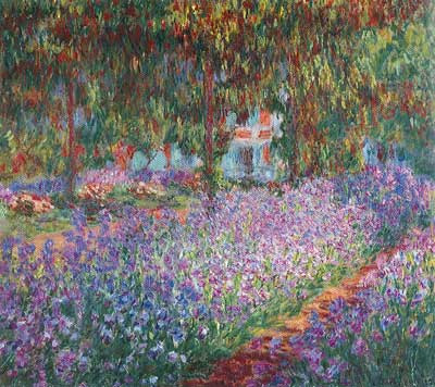 Claude Monet, Monets Garden+ the Irises Fine Art Reproduction Oil Painting