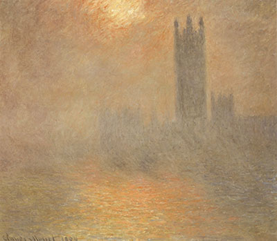 Houses of Parliament+ Effect of Sunlight in Fog