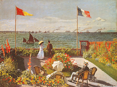 Claude Monet, Terrace at the Seaside+ Sainte Adresse Fine Art Reproduction Oil Painting
