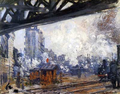 Claude Monet, The Gare Saint-Lazare+ Outside View Fine Art Reproduction Oil Painting