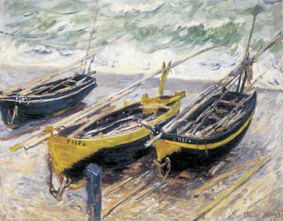 Claude Monet, Three Fishing Boats Fine Art Reproduction Oil Painting