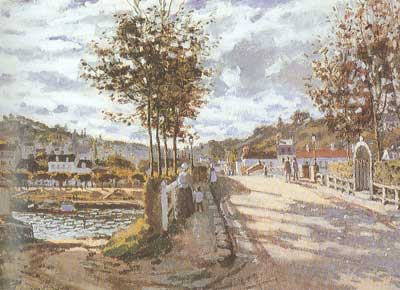 Claude Monet, The Bridge at Bougival Fine Art Reproduction Oil Painting